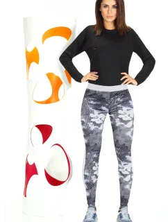 Dámske športové legíny Code white-grey - BAS BLEU