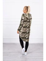 Mikina s dlhým chrbtom moro khaki+ecru Mikina s dlhým chrbtom moro khaki+ecru