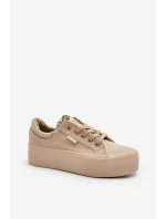 Trampki Damskie Na Platformie Lee Cooper LCW-24-31-2181 Beżowe
