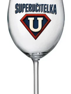 SUPERUČITELKA (ZNAK) - čirá sklenice na víno 350 ml