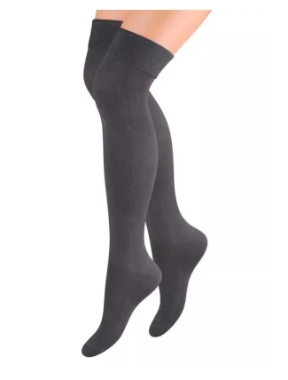 Dámske hladké podkolienky 076 Tmavo šedá - Steven Dámske hladké podkolienky 076 Tmavo šedá - Steven