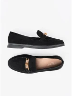 Dámske dizajnové čierne mokasíny bez podpätku Dámske dizajnové čierne mokasíny bez podpätku