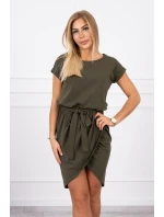 Šaty s obálkovým spodným dielom vo farbe khaki
