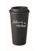 DIEŤA VIE VŠETKO - čierny termohrnček 475 ml