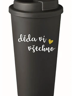 DIEŤA VIE VŠETKO - čierny termohrnček 475 ml