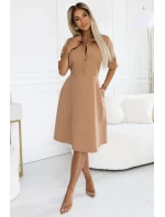 286-8 SANDY Košeľové šaty s opaskom - MOCHA MOUSSE 286-8 SANDY Košeľové šaty s opaskom - MOCHA MOUSSE