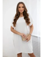 Šaty s vreckami ecru