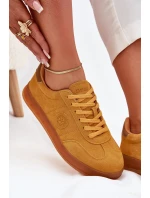 Zamszowe Sneakersy Damskie Big Star RR274846 HI-POLY SYSTEM Żółte