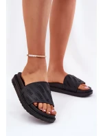 Dámske papuče na platforme Big Star - čierne