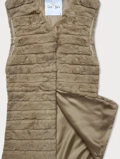 Kožušinová vesta ťavej farby s podšívkou (2114)