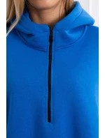 Zateplená blúzka s bočnými rázporkami nevädzovo modrá Zateplená blúzka s bočnými rázporkami nevädzovo modrá