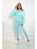3dielny set mikina + top + legíny mint