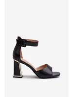Elegantné čierne dámske sandále na podpätku Rosazara Elegantné čierne dámske sandále na podpätku Rosazara