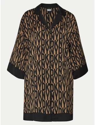 Dámska nočná košeľa YI00017 202 Brown Printed - DKNY