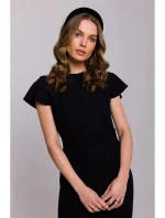 Dámske puzdrové šaty s opaskom S336 Black - Stylove