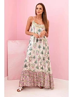Dámske béžovo-zlaté šaty 3074 – FPrice Dámske béžovo-zlaté šaty 3074 – FPrice