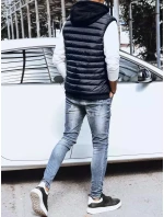 Pánska prešívaná modrá vesta FashionStreet TX4094