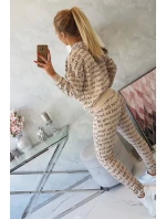 Sada s potlačou béžová