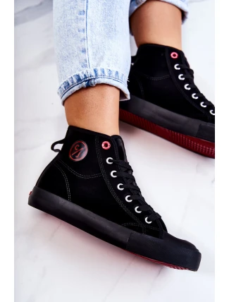 Damskie Wysokie Trampki Cross Jeans JJ2R4055C Czarne