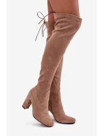 Kozaki Damskie Na Słupku Beżowe Xamarin