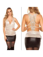 Sexy partytop s výšivkou - KouCla