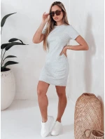 Dámske pruhované mini šaty RIBBINA svetlo šedá FashionStreet EY2577 Dámske pruhované mini šaty RIBBINA svetlo šedá FashionStreet EY2577