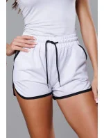 Biele dámske šortky s kontrastnou lemovkou (8K208-1) Biele dámske šortky s kontrastnou lemovkou (8K208-1)