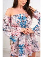 Spangled kvetinové šaty púdrovo ružové