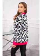 Sveter s geometrickým motívom biely