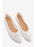 Síťované Materiálové Baleríny Dámské Bílé Sarina