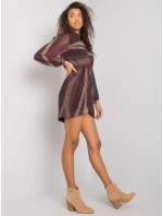 Šaty DHJ SK 15265.90 tmavohnedá