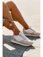 Dámske semišové tenisky Big Star HI-POLY SYSTEM - béžovo-biele