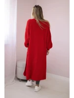 Sveter dlhý sveter červený