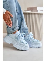 Sneakersy Damskie Na Masywnej Podeszwie Niebieskie Nevela