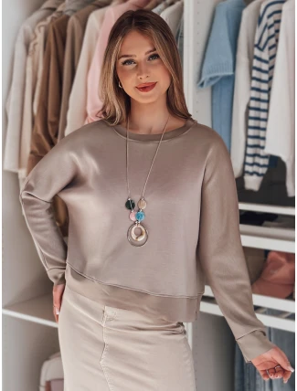 Dámska oversize maslová mikina s NUBISS popolom FashionStreet RY2800 Dámska oversize maslová mikina s NUBISS popolom FashionStreet RY2800