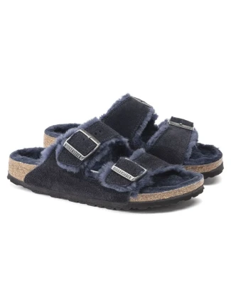 Birkenstock Arizona VL Shearling Midnight Insulated Žabky Suede Leather Wide Regular (1020592)