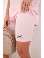 Dámsky bavlnený set s krátkym rukávom a šortkami candy pink Dámsky bavlnený set s krátkym rukávom a šortkami candy pink