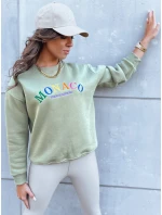 Dámska oversize mikina MONACO tmavozelená FashionStreet BY1233 Dámska oversize mikina MONACO tmavozelená FashionStreet BY1233