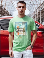 Pánske zelené tričko s potlačou FashionStreet RX5498