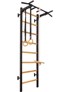 DREVENÉ KOVOVÉ GYMNASTICKÉ REBRÍKY S DREVENOU HRAZDOU A PRÍSLUŠENSTVOM BENCHK 221B A076