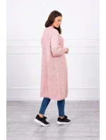 Sveter dlhý kardigan púdrovo ružový