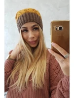 Fleecová čiapka Bibiana K264 mocca+mustard Fleecová čiapka Bibiana K264 mocca+mustard