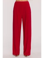 M890 Súprava s prestrihnutým topom a širokými nohavicami - červená