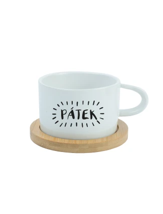 PÁTEK - bílý hrníček makronka 200 ml