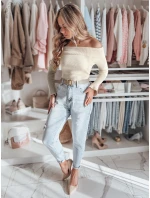 Dámska blúzka s odhalenými ramenami SHOWIT béžová FashionStreet MY2428