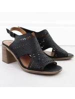 Dámske čierne sandále na podpätku Jezzi 24125