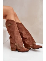 Hnedé topánky Iveliri na podpätku