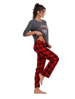 Dámske pyžamo 165/051 šedá vzor vianoce - Karol