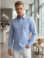 Pánska elegantná hladká modrá košeľa SLIM FIT FashionStreet DX2613
