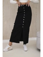 Dlhá sukňa s gombíkmi čierna